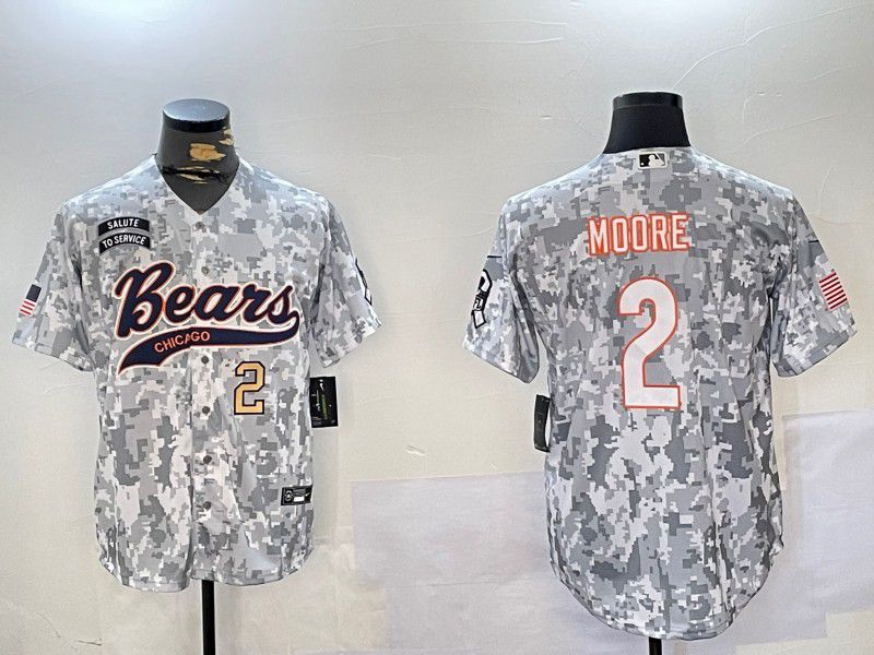 Men Chicago Bears #2 Moore Nike Arctic Camo 2024 Salute to Service Limited NFL Jersey style 2->chicago bears->NFL Jersey